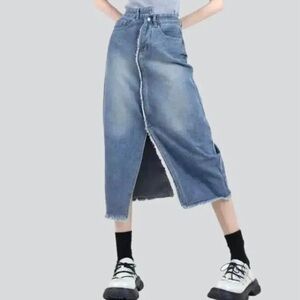 Y2K Denim Crossover Slit midi skirt Size 28